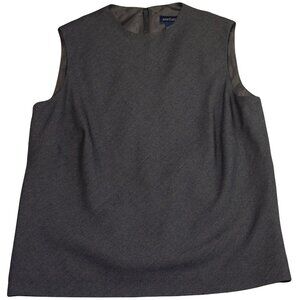 Ann Taylor Woman's Office Top Size 8 Wear Women's Blazer Sleeveless Gray Brown